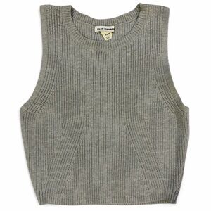 Club Monaco Gray Cropped Knit Tank Top Sweater Vest Size XS Preppy Classic